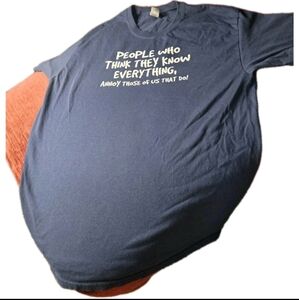 NWOT Gildan Unisex Large Navy Blue Sarcastic Funny Graphic Crew Neck T Shirt